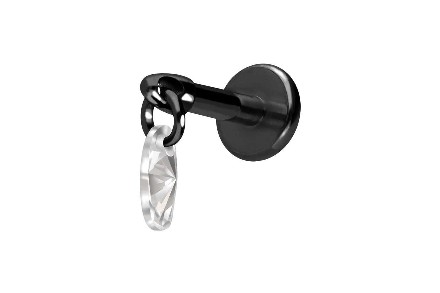Titan Labret Piercing mit Innengewinde KRISTALLOVAL